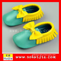 Custom Logo Wholesale Design Your Own Candy Color tassels cow leather moccasins soft flat newborn with baby shoes